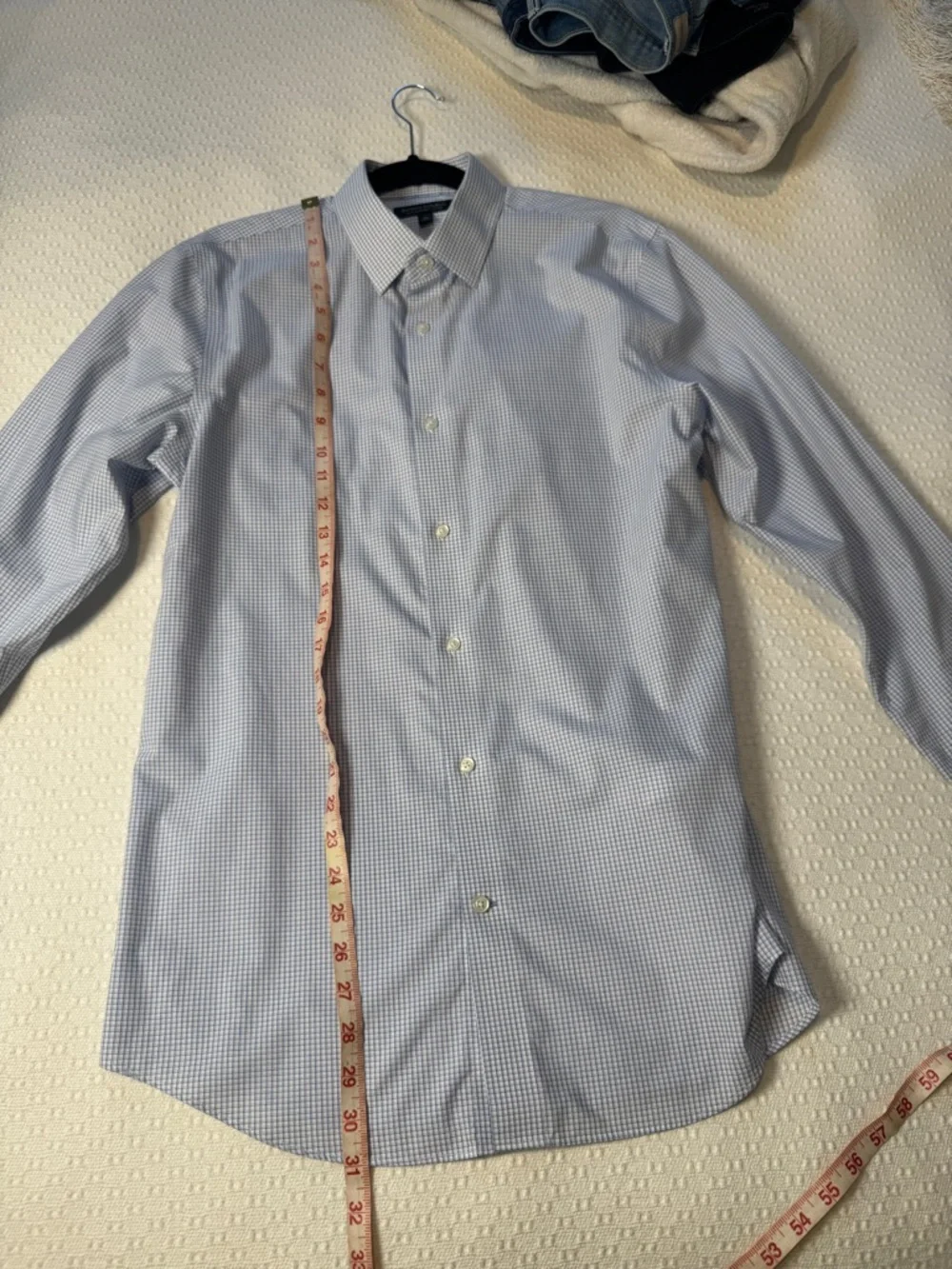 Banana Republic Light Blue Micro-Check Dress Shirt Size Medium